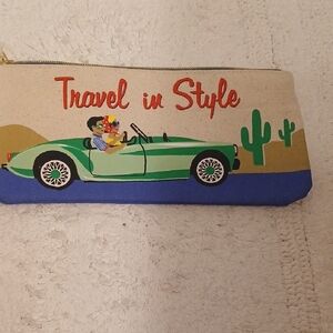Stylish Canvas Cosmetic Bag with Car Design